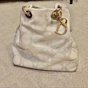 Dior obliques ivory canvas satchel